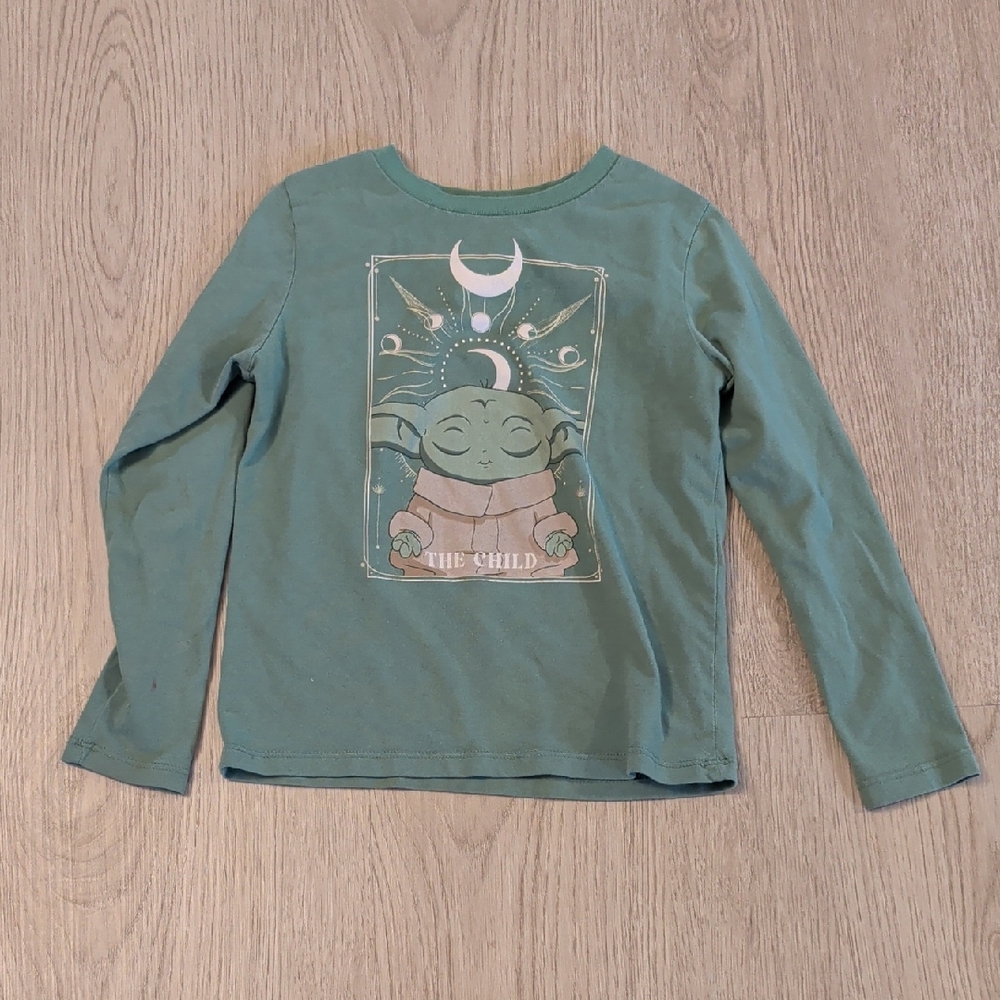 Star Wars Kids Green Long Sleeve Tee with The Child Design